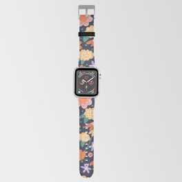 Floral pattern dark Apple Watch Band