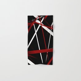Seamless Red and White Stripes on A Black Background Hand & Bath Towel