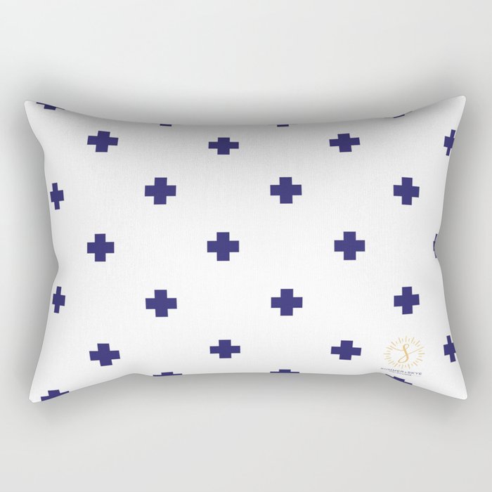 Modern Swiss - Bold Style Cross Plus Sign Rectangular Pillow