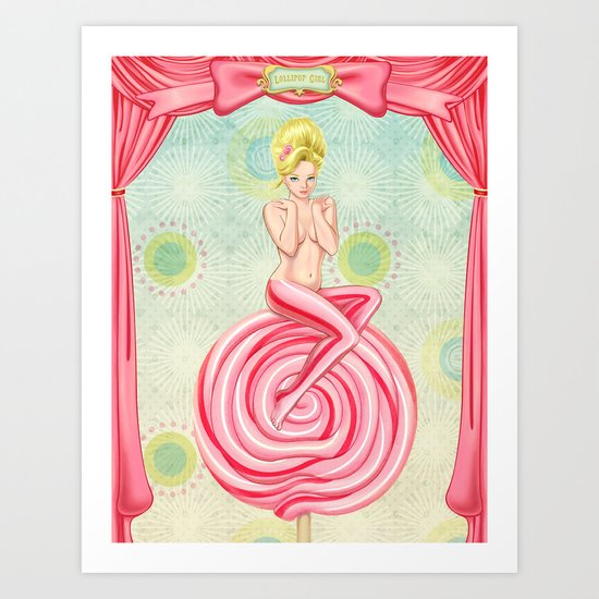 Lollipop Girl Art Print