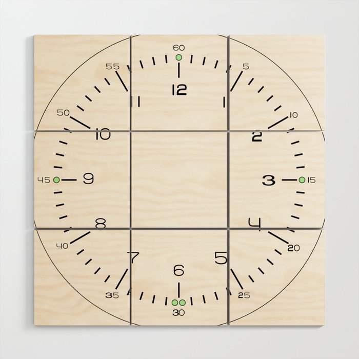 Minimalist Bauhaus Clock Wood Wall Art