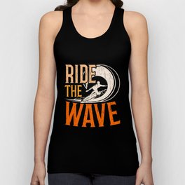 Ride The Wave Surfer Surfboard Surfing Water Sport Unisex Tank Top