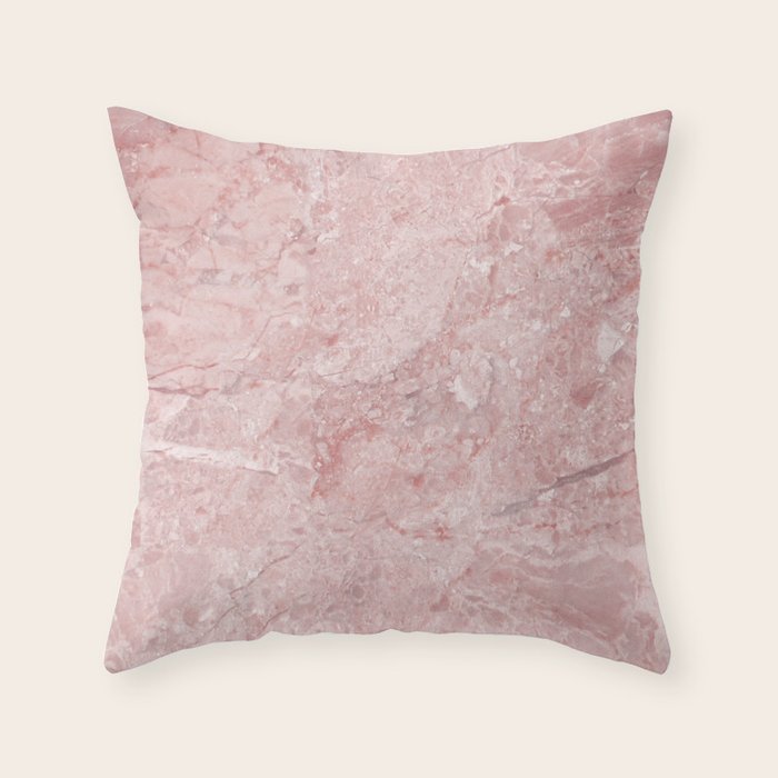 Blush Pink Marble Throw Pillow by Nature Magick Society6