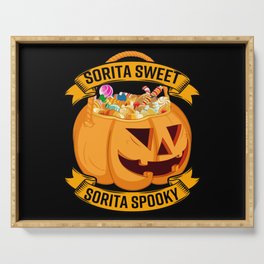 Halloween pumpkin sorita sweet spooky Serving Tray