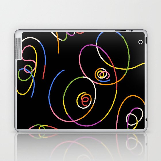 Abstract Face Colorful Line Art Organic Shape Laptop & iPad Skin
