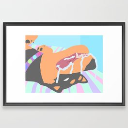 "happy dog" Framed Art Print
