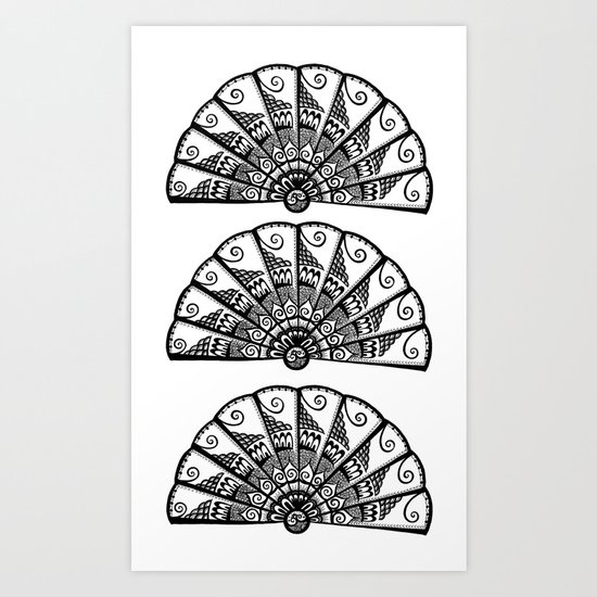 Triple Fan Art Print