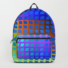 Rainbow Squares Victor Vasarely Style 2 Backpack | Pop Art, Green, Op Art, Graphicdesign, Pattern, Digital, Geometry, Geometric, Victorvasarely, Geometricalarts 
