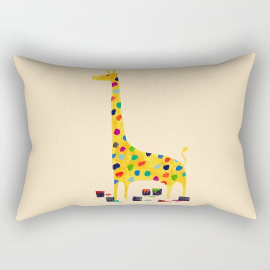 Paint by number giraffe Rectangular Pillow