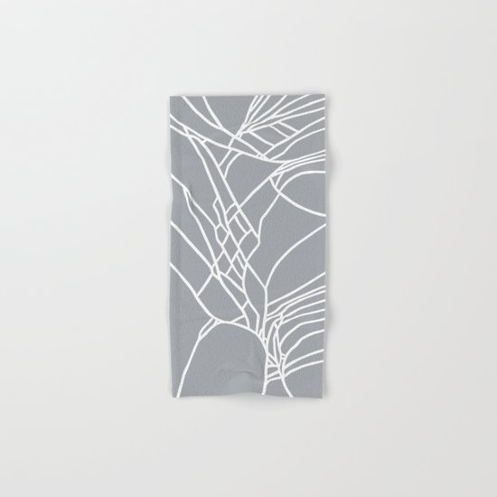 Cracked White on Grey Hand & Bath Towel