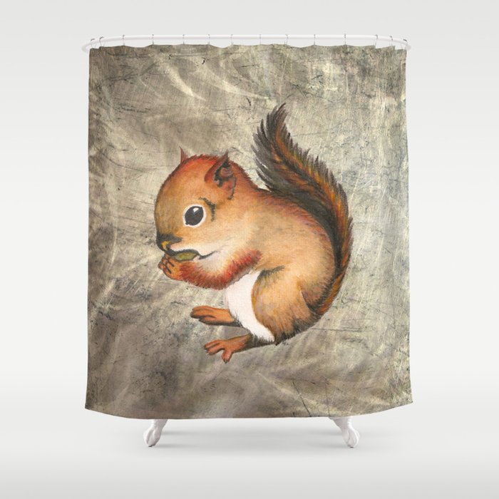 Sciurus Baby Squirrel Shower Curtain By Marchand2reves Society6