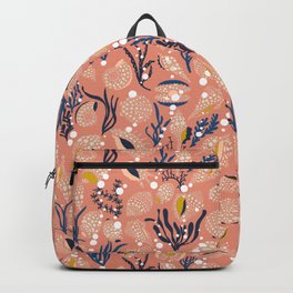 Under the sea blush– beauty of our oceans Backpack | Blush, Seaside, Nature, Plants, Maritim, Seaweed, Underwater, Mare, Graphicdesign, Water 