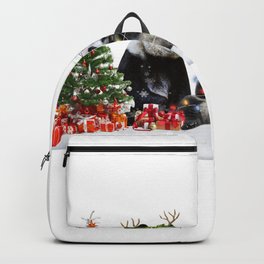 panda merry christmas pine tree christmas light gift for panda lovers Backpack