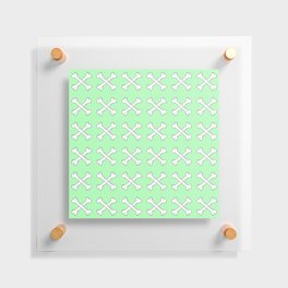 Green Crossbones Pattern Floating Acrylic Print