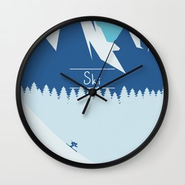 Ski Wall Clock