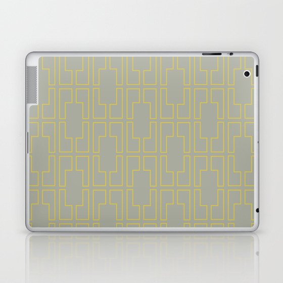 Simply Mid-Century Mod Yellow on Retro Gray Laptop & iPad Skin