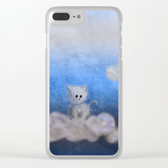 kitten in the sky Clear iPhone Case