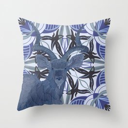 Gorgeous kudu on an abstract purple pattern background Throw Pillow