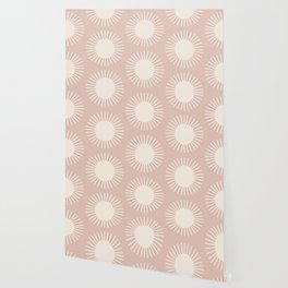 Sun Pattern - Pink Wallpaper