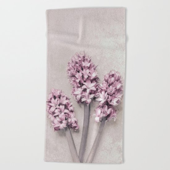 Beautiful Pink Hyacinths Beach Towel