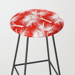 70’s Palm Springs Trees White on Red Bar Stool