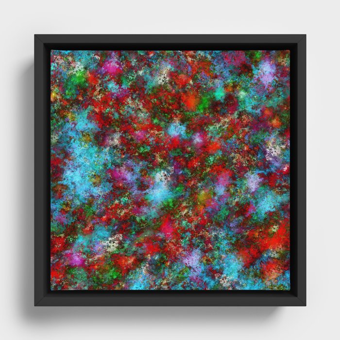 Red roses in water Framed Canvas
