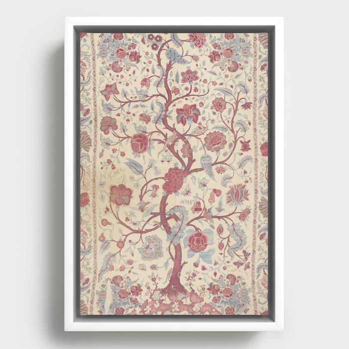 Antique Tree and Floral Design, Sisten Bedspread Framed Canvas