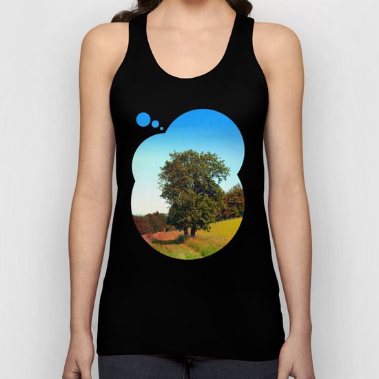 Old tree, vibrant surroundings Unisex Tank Top