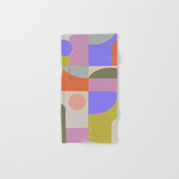 Shapes 16 in Purple and Olive Hand & Bath Towel