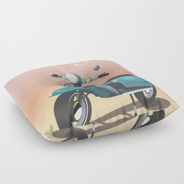 Piacenza Italy scooter vacation print. Floor Pillow