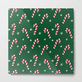 Candy Cane Pattern (red/green) Metal Print | Red, Stick, Minimalist, Pattern, Green, Christmas, Peppermint, Forest, Xmas, Mint 