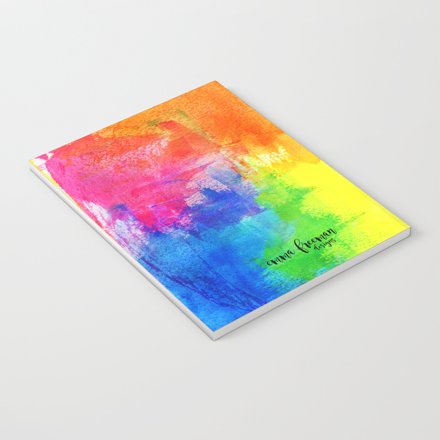 Abstract Rainbow Painting By Emma Freeman Designs Notebook By