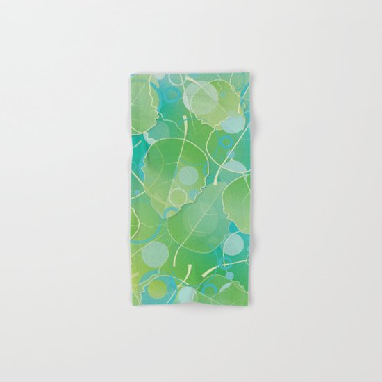 Floating Leaves Pattern I - Spring, Summer, Apple Green Hand & Bath Towel