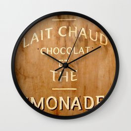 French cafe ghost sign | Hot and cold beverages | Vintage Kitchen Decor Wall Clock