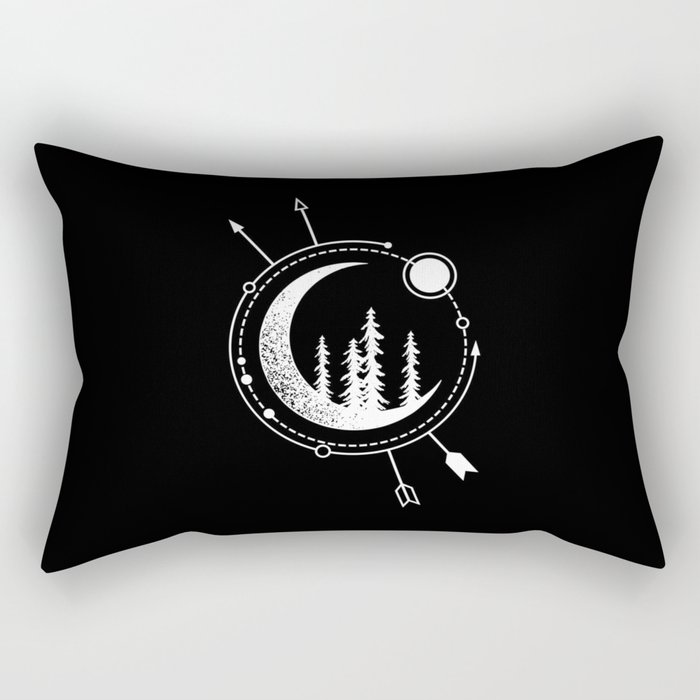 Modern Geometric Nature Forest Astronomy Bohemian Rectangular Pillow