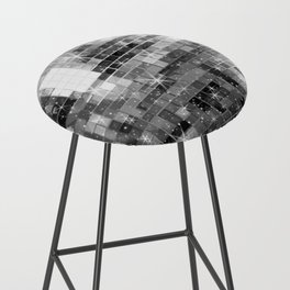 Twinkle Silver Disco Ball All Over Pattern  Bar Stool