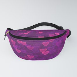 Abstract Pink Ultra Violet Love Heart Pattern | St Valentines day Fanny Pack