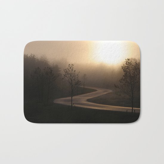 The long and winding misty and moody road Bath Mat