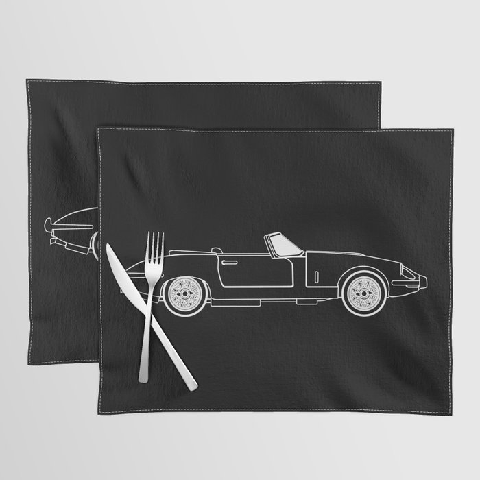 Classic Super Fast Sports Car Outline Placemat