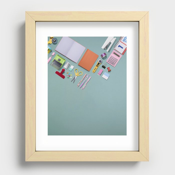 Stationary on green Recessed Framed Print