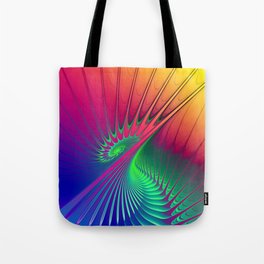 Outburst Spiral Fractal neon colored Tote Bag