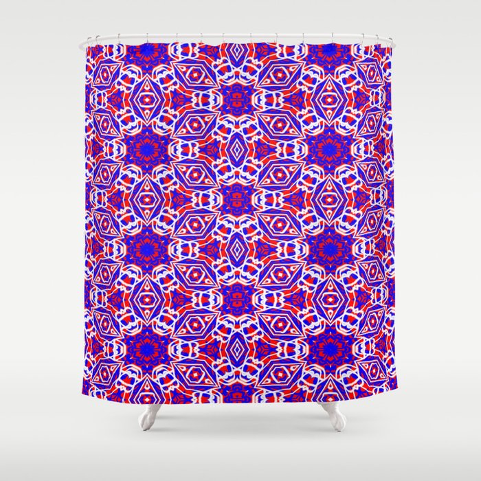 Red White And Blue Diamonds 242 Shower Curtain By Celestesheffey