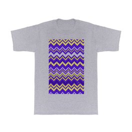 8-Bit Ikat Pattern – Periwinkle & Lime T Shirt
