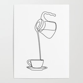 Coffee One Line Art Poster