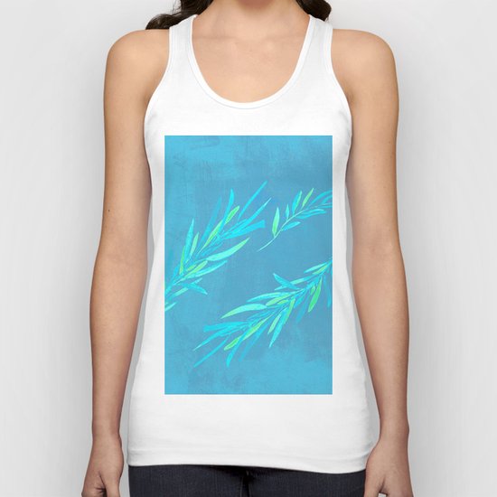 Eucalyptus leaves blue Unisex Tank Top