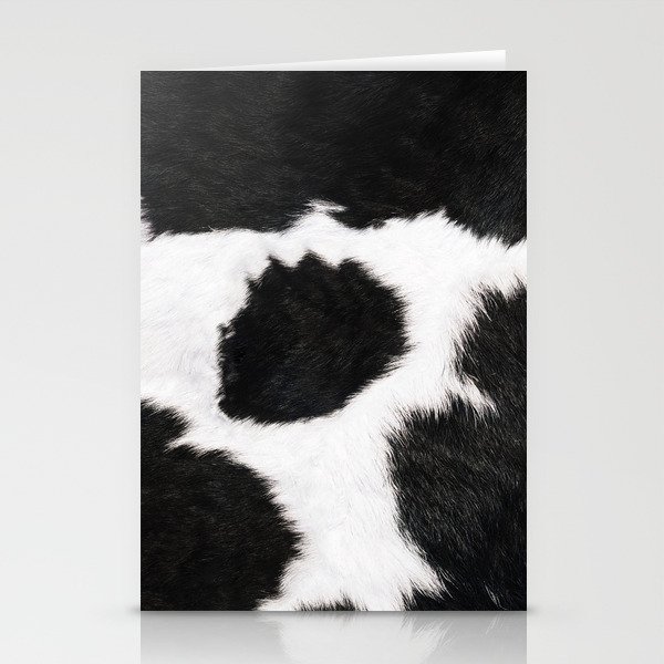 Black And White Farmhouse Cowhide Spots Stationery Cards