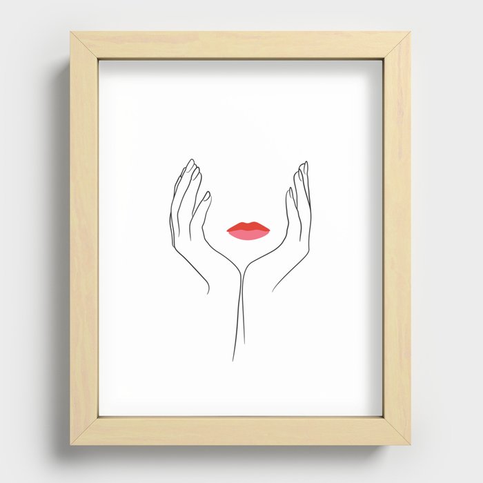 Lips Recessed Framed Print