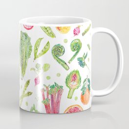 Spring Harvest Pattern White Coffee Mug