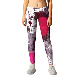 A Study in Blood Spatter Analysis Leggings | Pink, Painting, Dots, White, Spatter, Purple, Red, Grey, Art, Abstract 