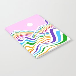 Vibrant Rainbow Wave Landscape Notebook
